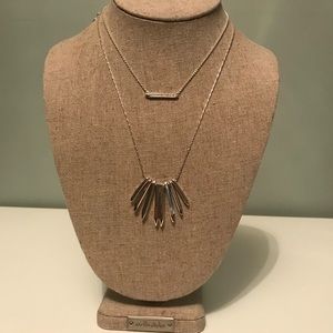 Stella & Dot Rebel Cluster Necklace Silver